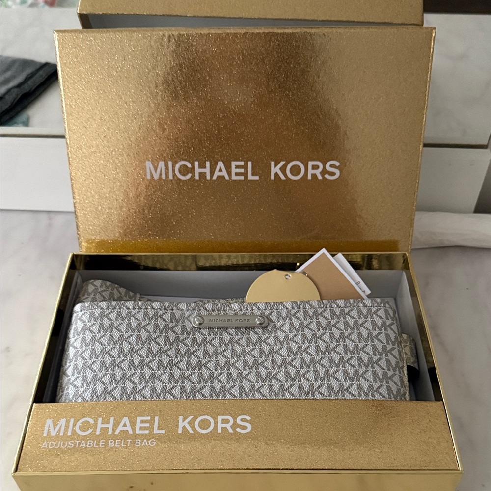 Michael Kors Metallic Silver Belt Bag